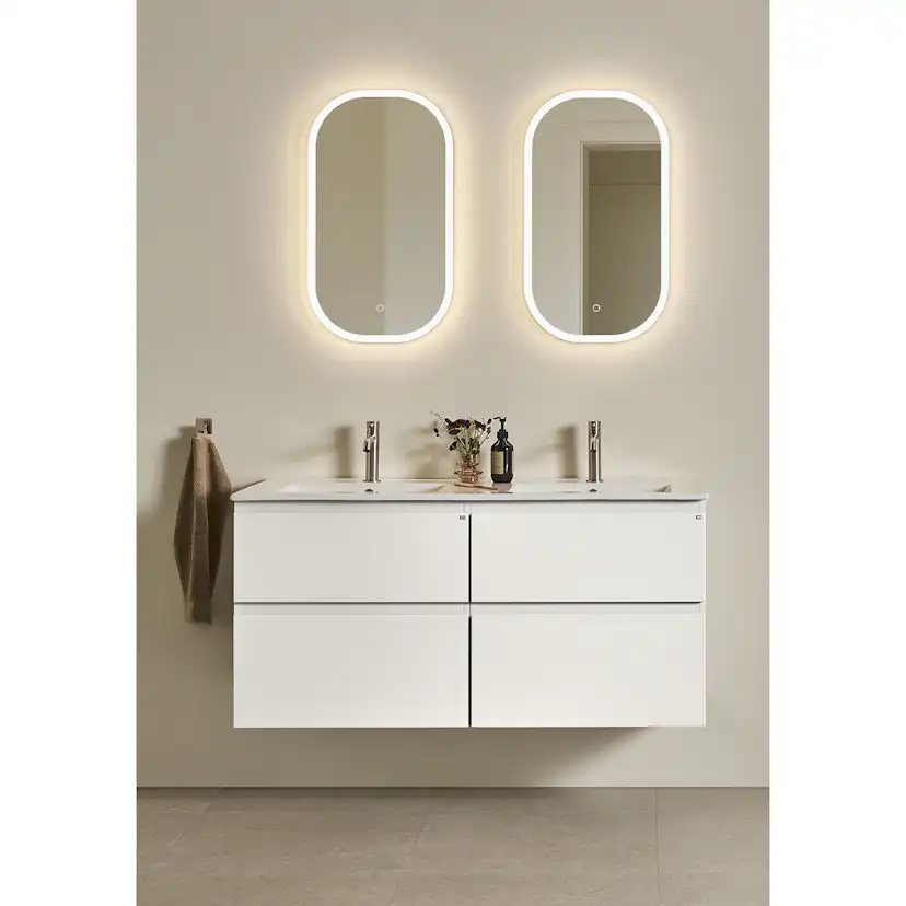 Tvättställsskåp Hafa Go Plus med Tvättställ Vit, B: 1210mm