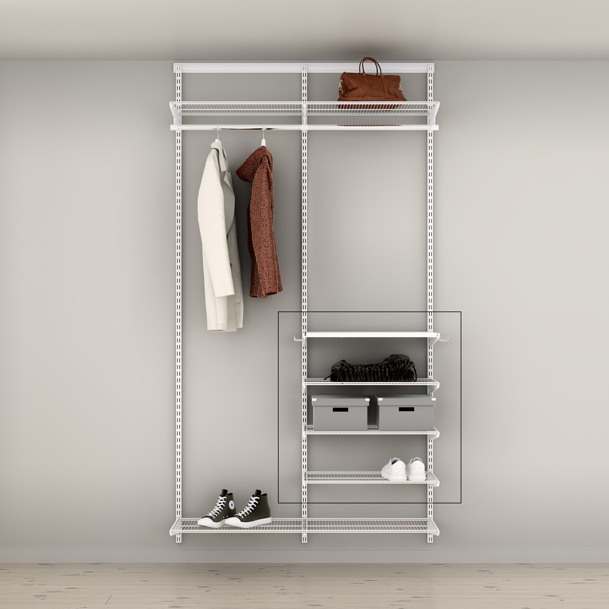 Tilläggslösning Elfa Ready Solution Classic 60.10 Vit B: 607 mm