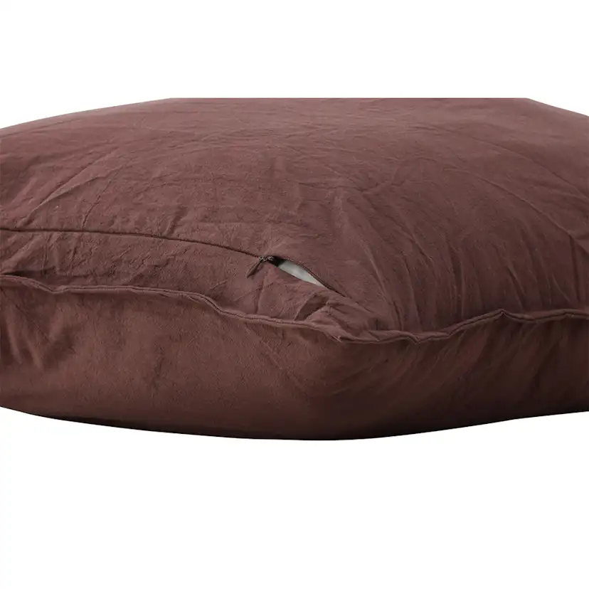 Ronja Cushion Cover Washed Cotton - Brown / Brun