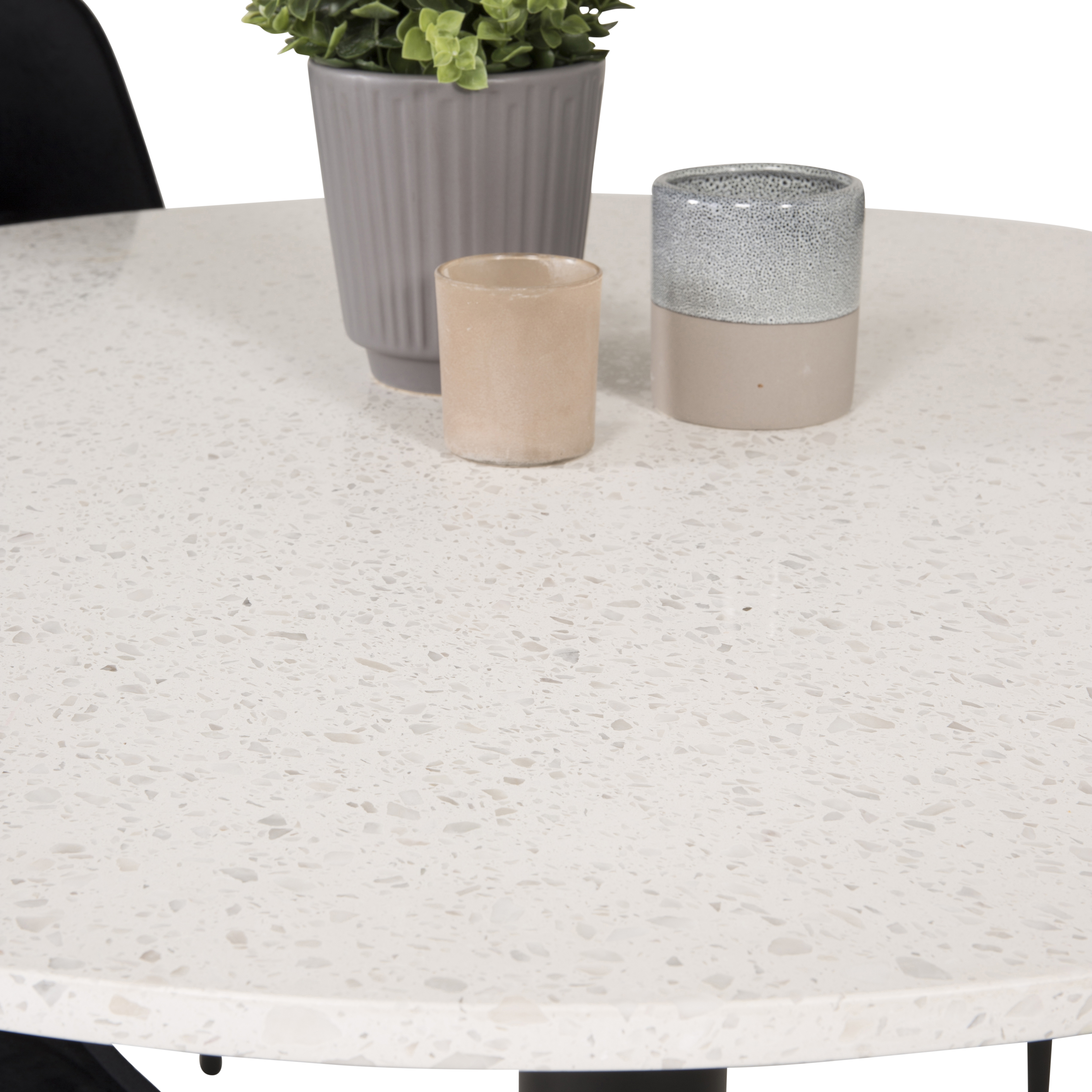 Matgrupp Venture Home Roxanna Vit Bord med 4 Vera Stolar Sammet