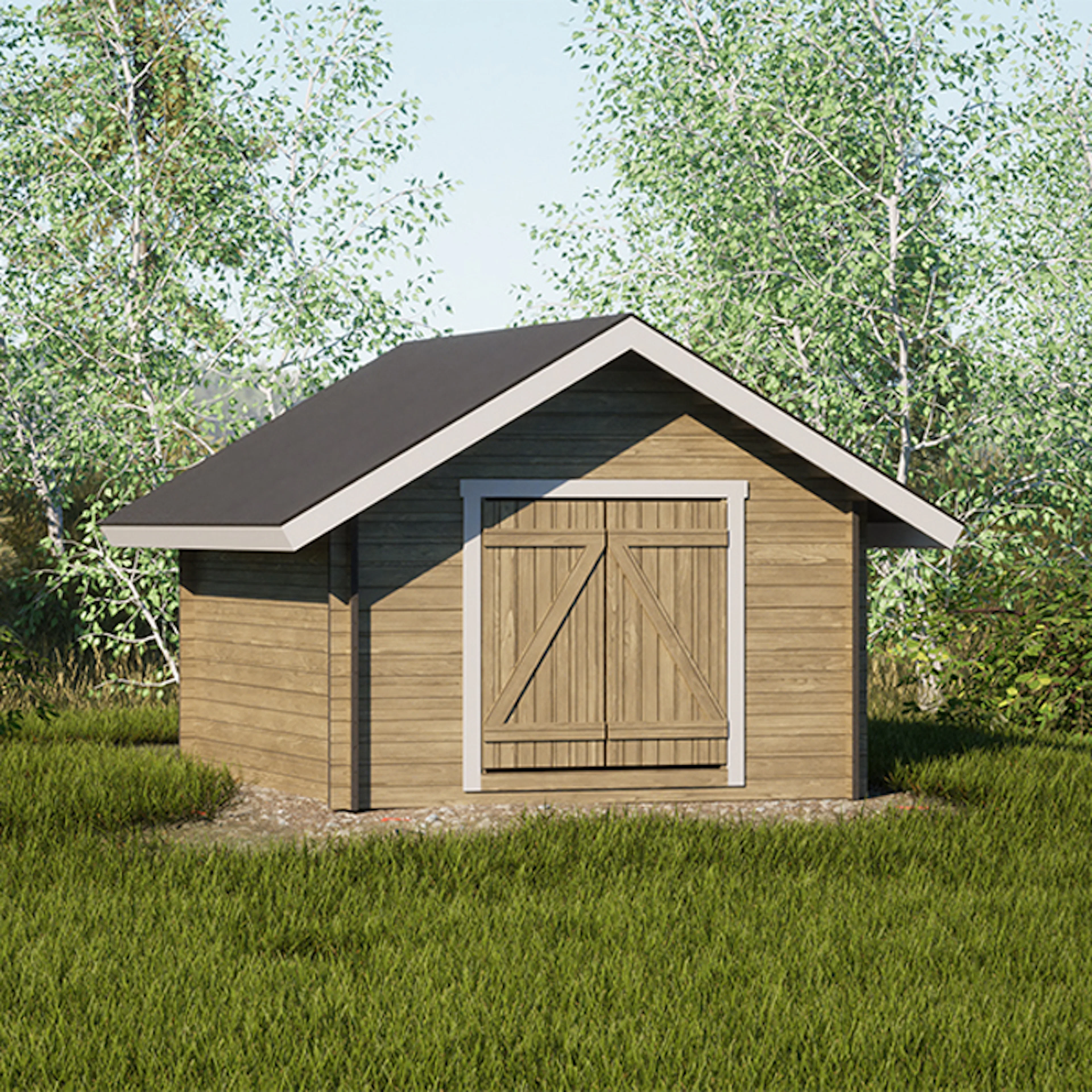 Timmerförråd LP Garden S-M (10m²) Rak Vägg