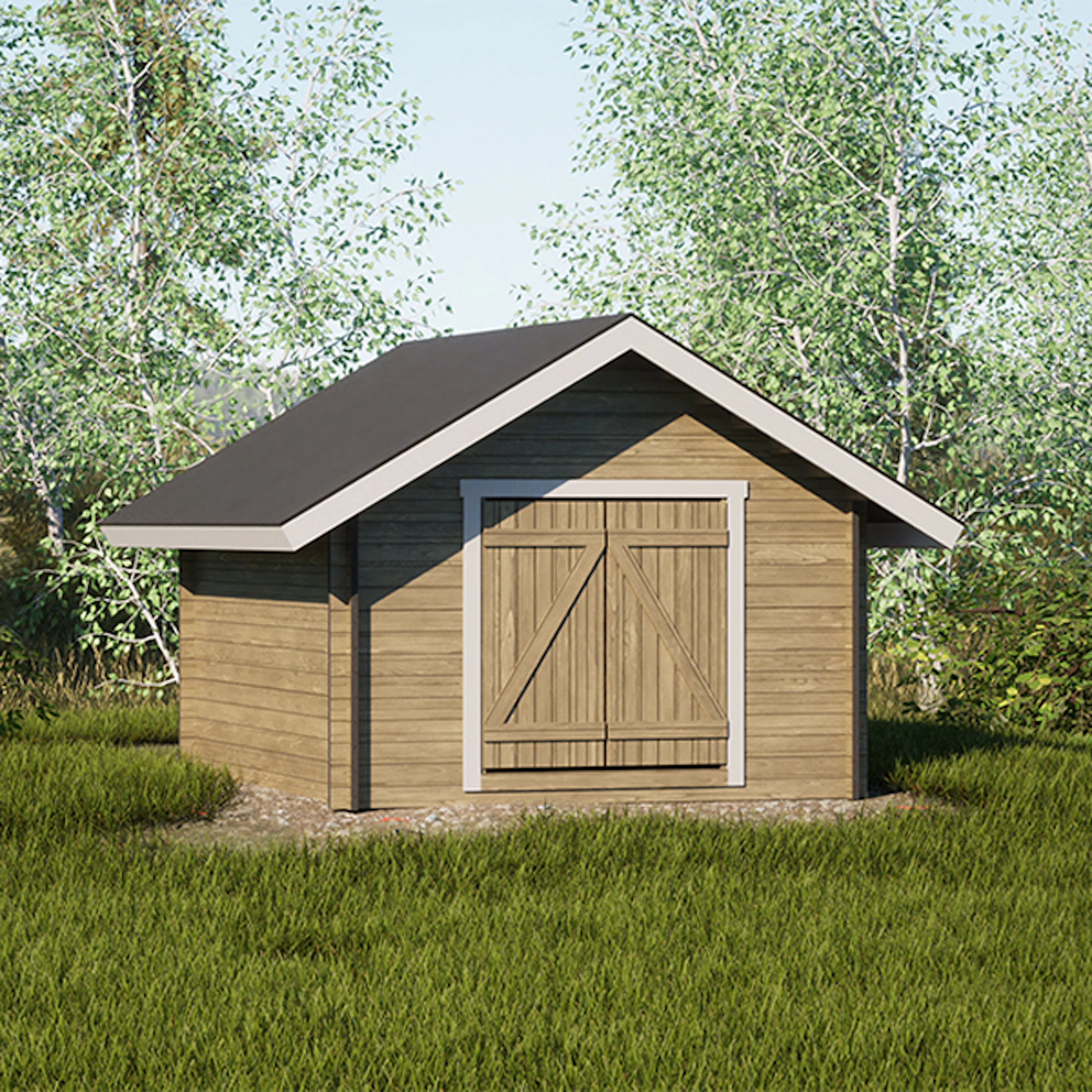 Timmerförråd LP Garden S-M (10m²) Rak Vägg