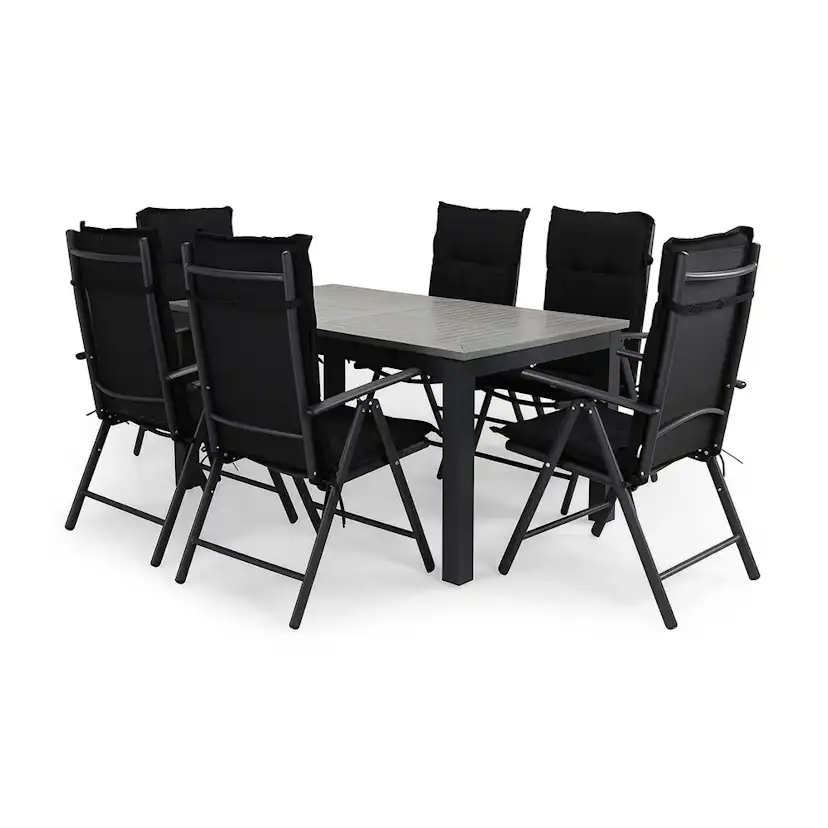 Matgrupp Comfort Garden Monaco 152-210 med 6 Positionsstolar Maggie