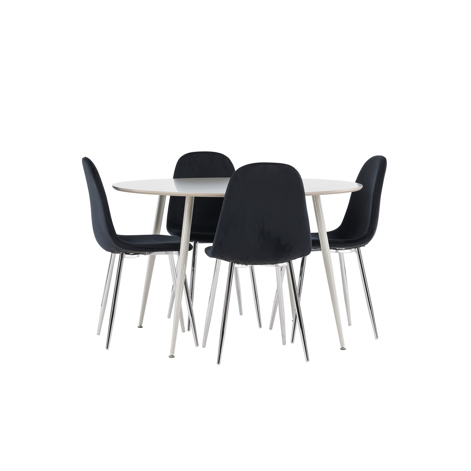 Plaza Dining Table with Polar Dining Chair Färg: Beige/Svart, Ben: Stål