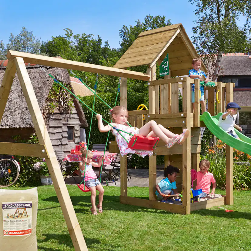 Jungle Gym Cubby lektorn komplett inkl. Swing Modul X'tra, 1 Grön