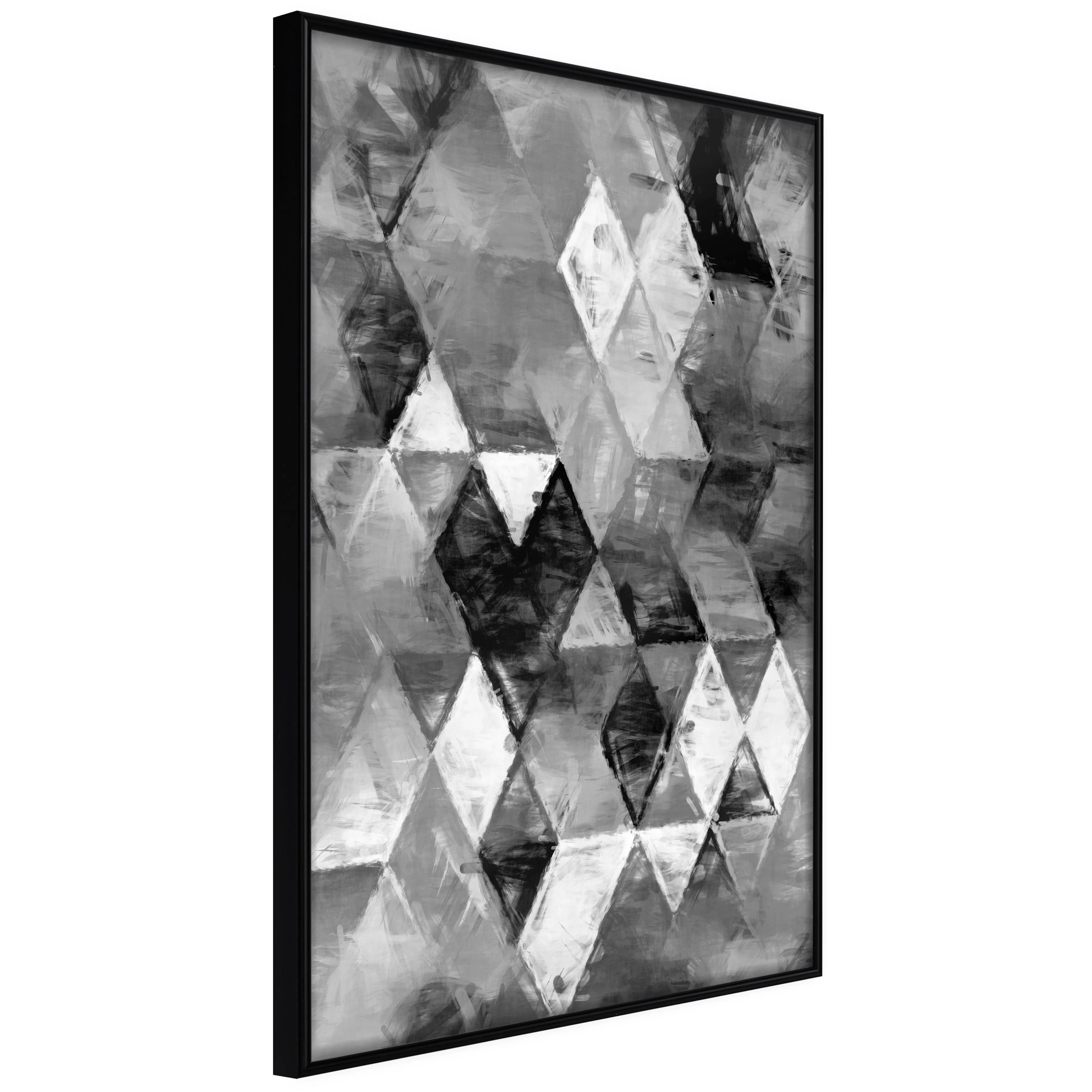 Affisch - Black and White Diamonds [Poster] 20x30 Svart ram, 20x30 cm