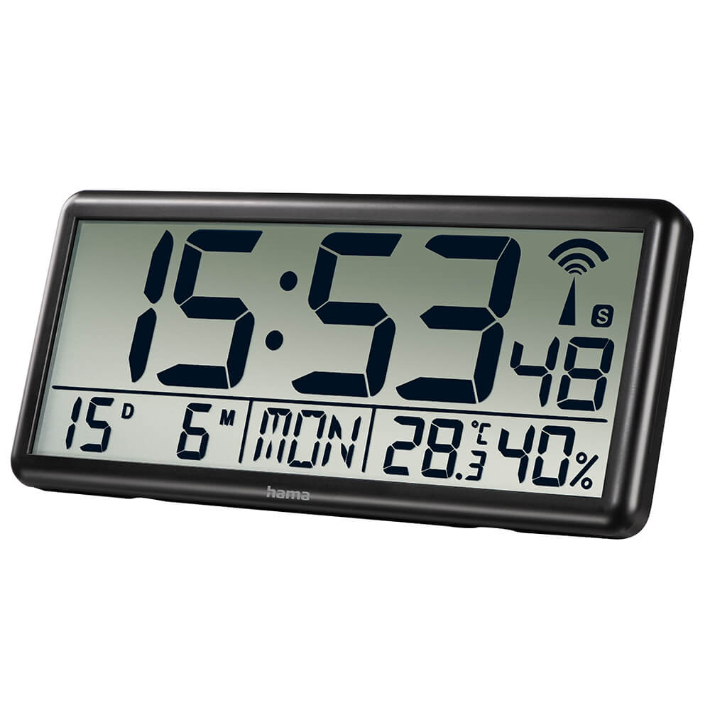 Väggklocka Hama Digital Jumbo Radiosynkroniserad