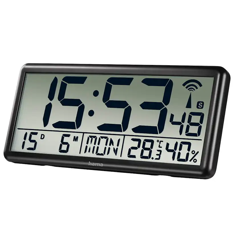 Väggklocka Hama Digital Jumbo Radiosynkroniserad