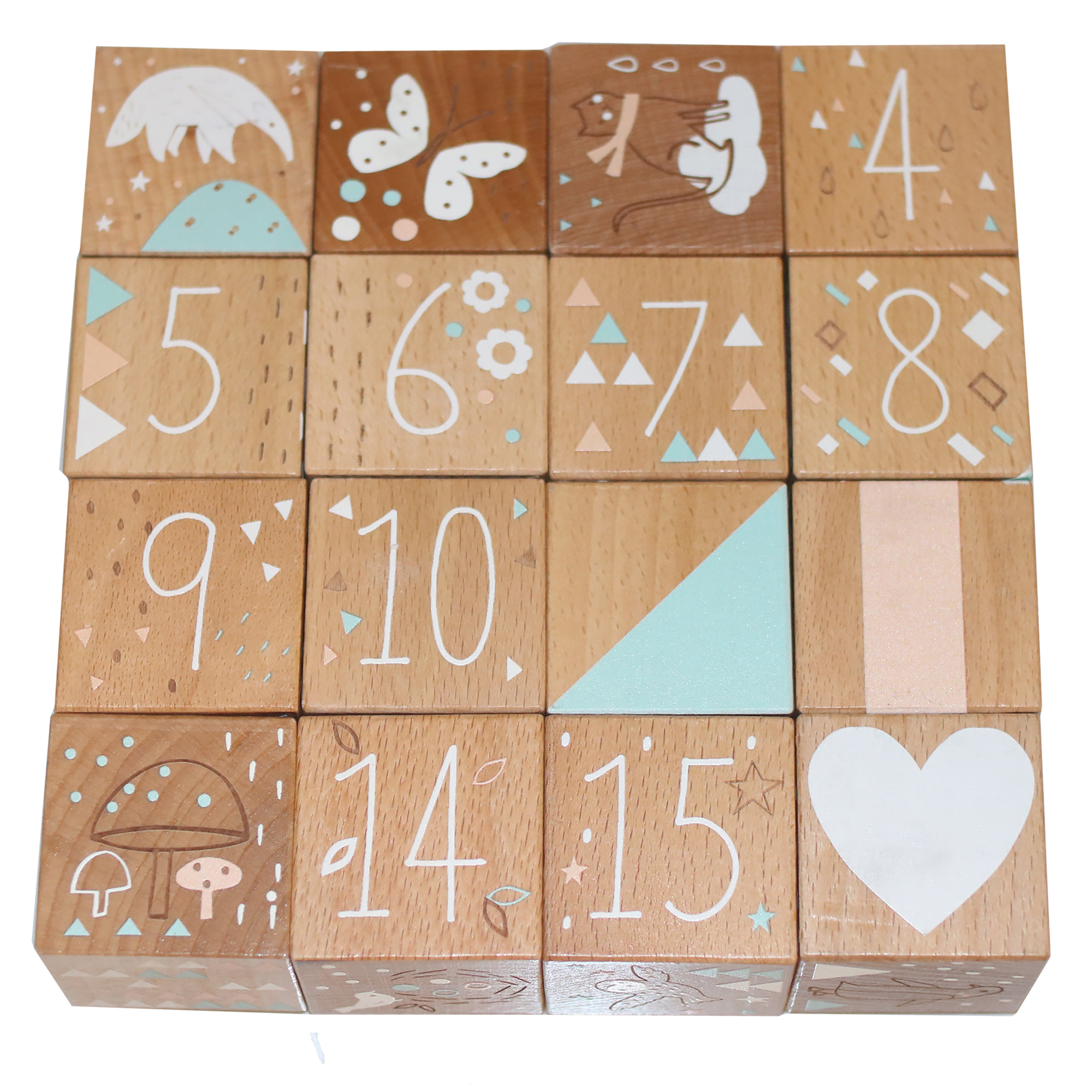 Träklossar Nordic Play Bokträ 16 st Nature