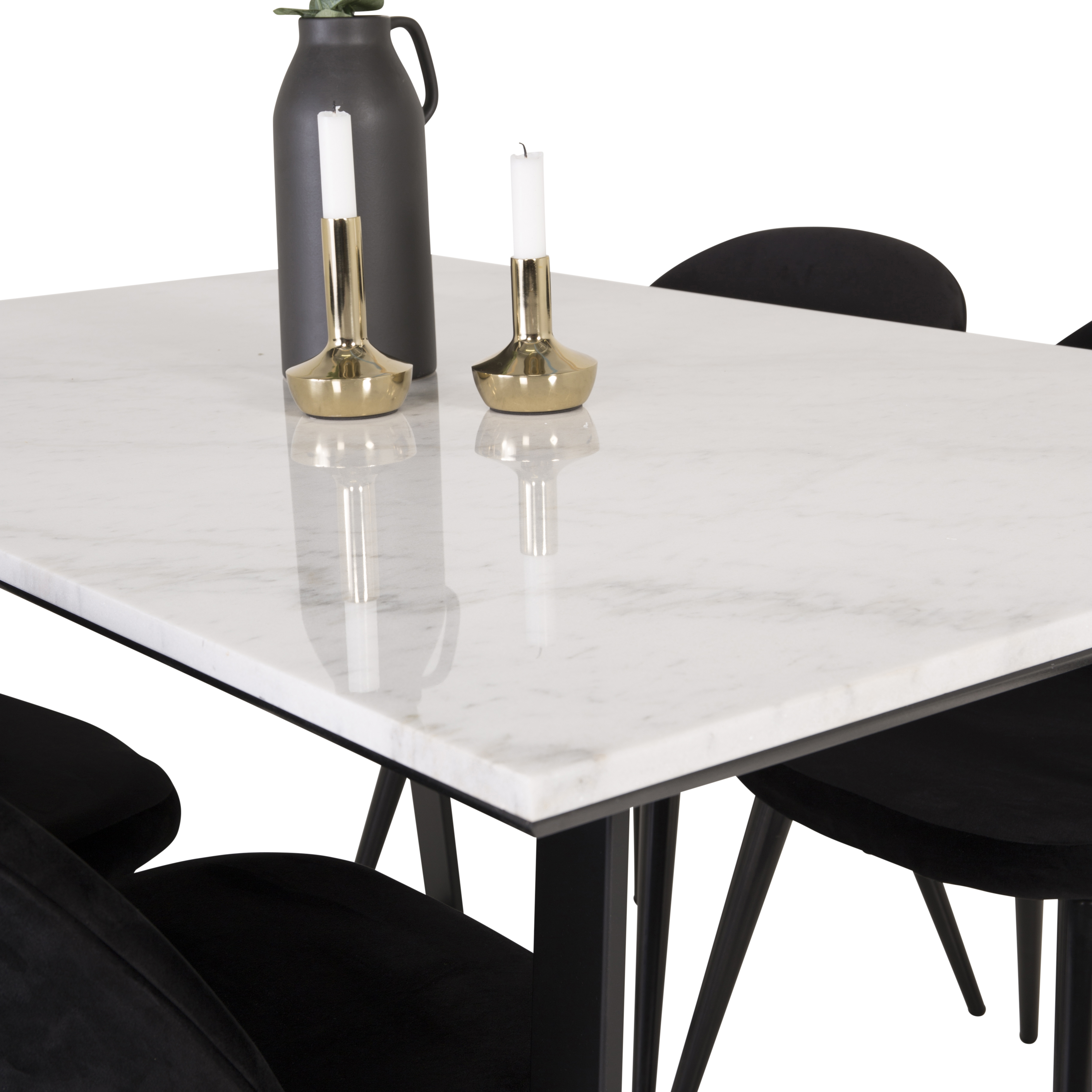Matgrupp Venture Home Estelle 140 med 4 Valentina Stolar Sammet