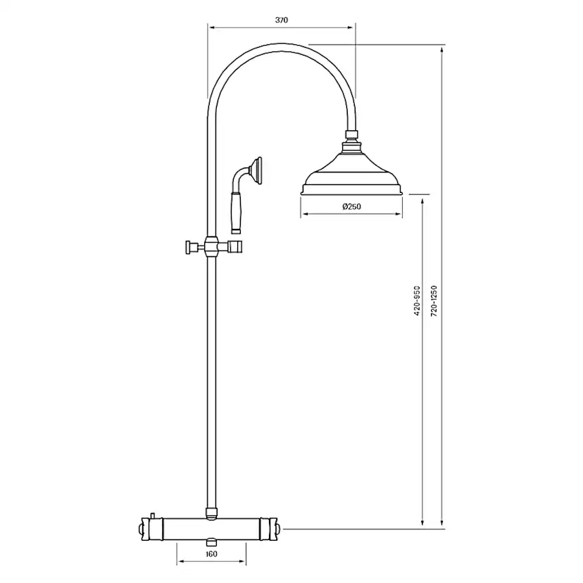 Takduschset Tapwell Classic XCOL 7269 Krom Krom, 160 cc