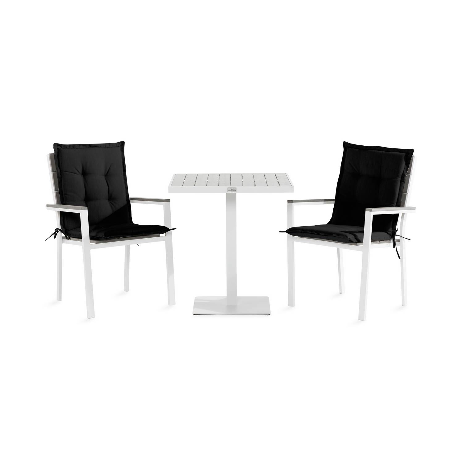 Cafégrupp Comfort Garden Tunis Caféset 70x70 med 2 Stapelstolar m Dyna
