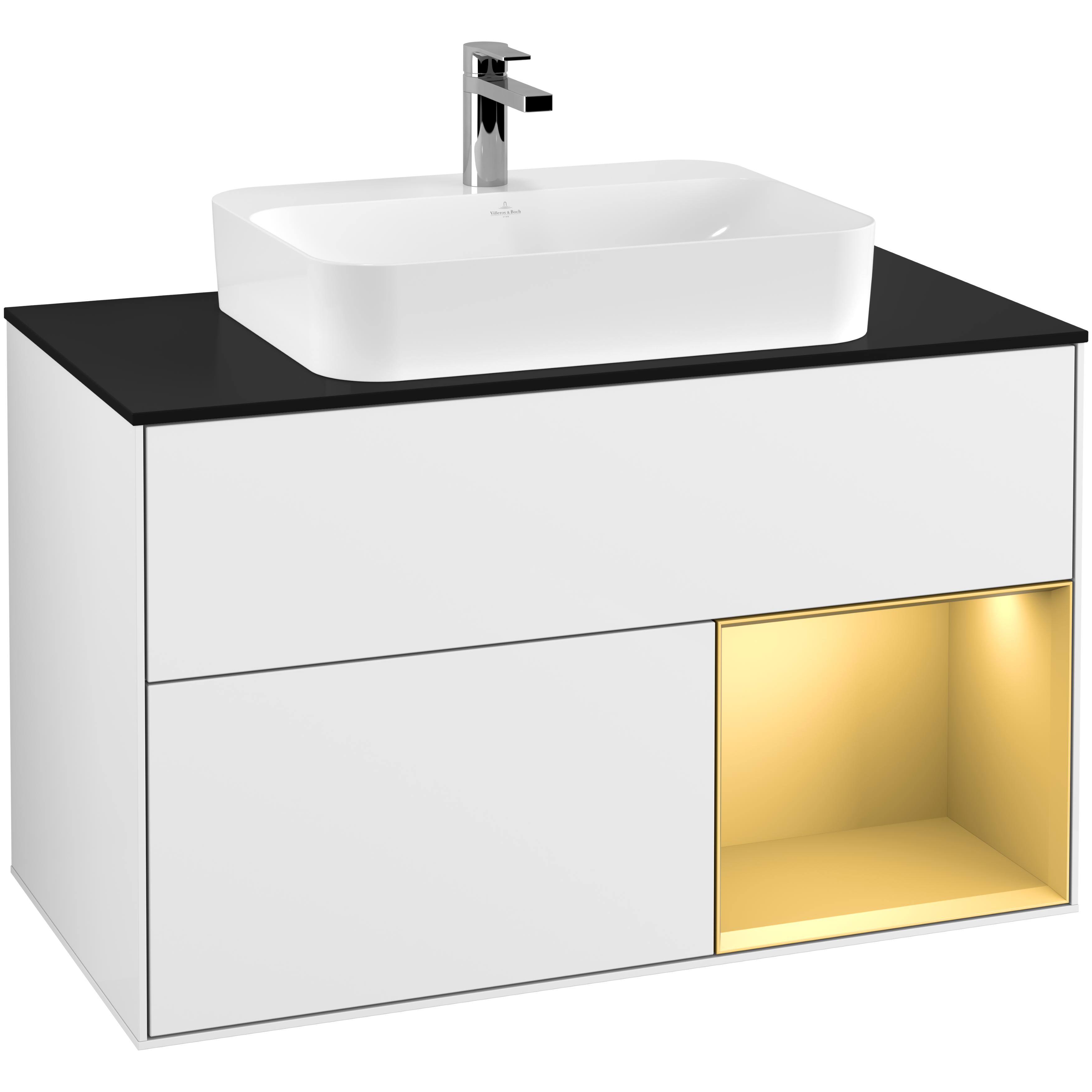 Tvättställsskåp Villeroy & Boch Finion med 2 Lådor Hylla och Bänkskiva för Ytmonterat Tvättställ