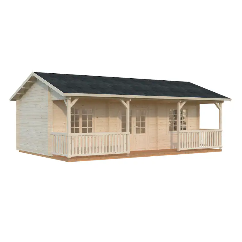 Fritidshus Palmako Sandra 38,6 m² Komplett Stuga med Altan & Sadeltak