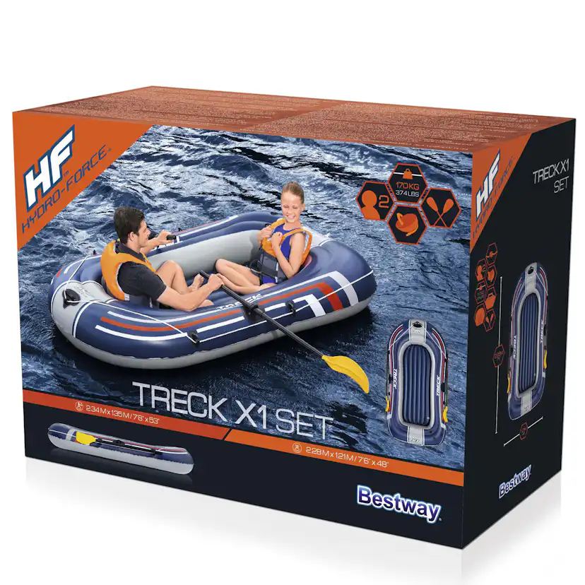 Gummibåt Bestway Hydro Force Treck X1 Set 228 x 121 cm