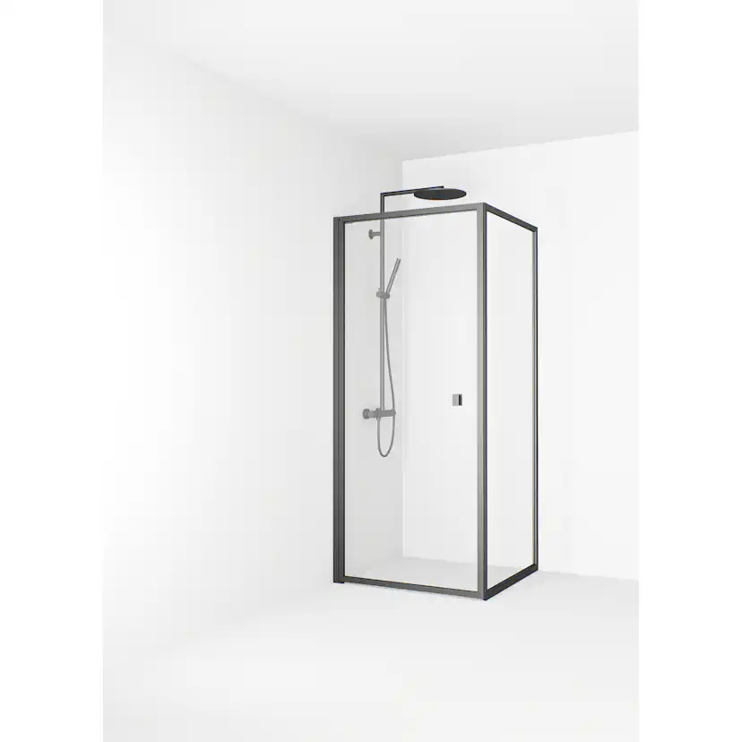 Empire Hörna 89x89 Gun metal Klarglas Utan spröjs Färg: Gun Metal,Bredd: 885 mm
