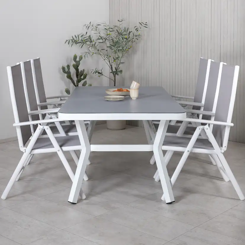 Matgrupp Utomhus Venture Home Virya 160x90 med 6 Break Trädgårdsstolar