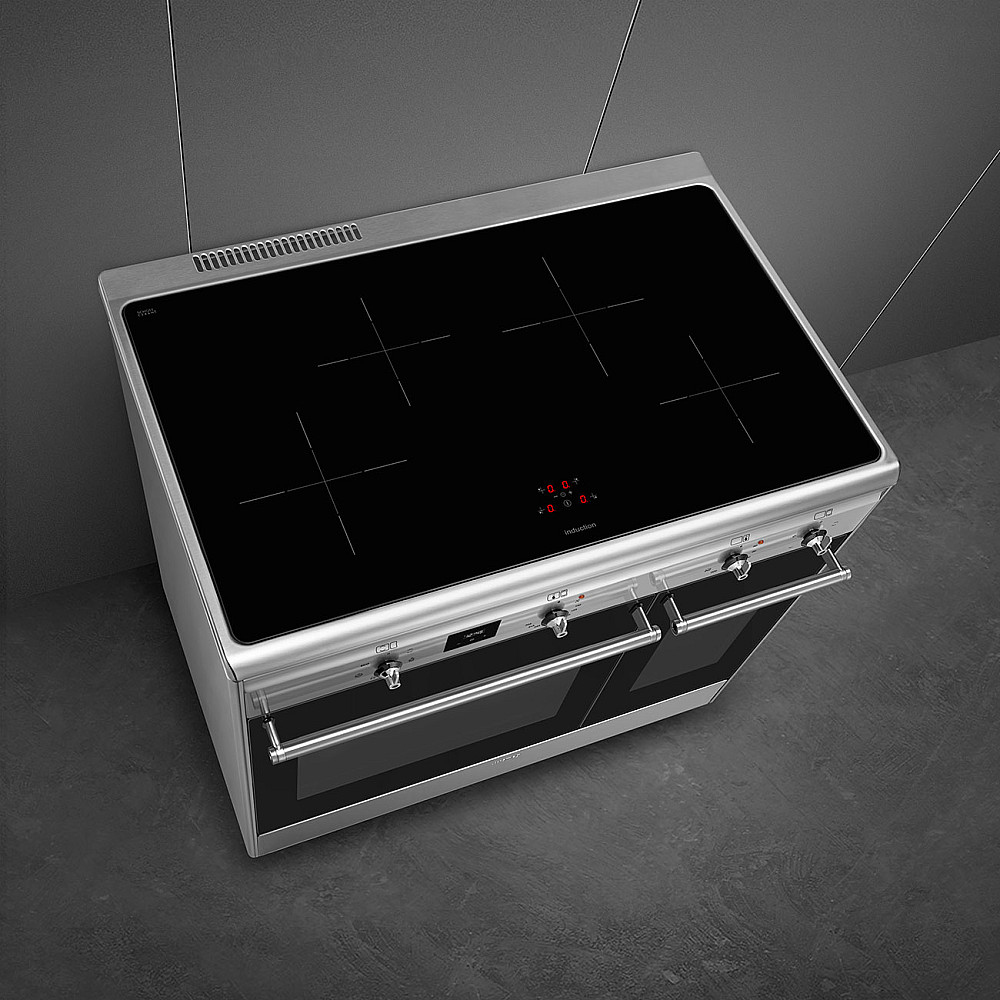 Induktionsspis Smeg - CX92IM, Rostfri med Dubbelugn