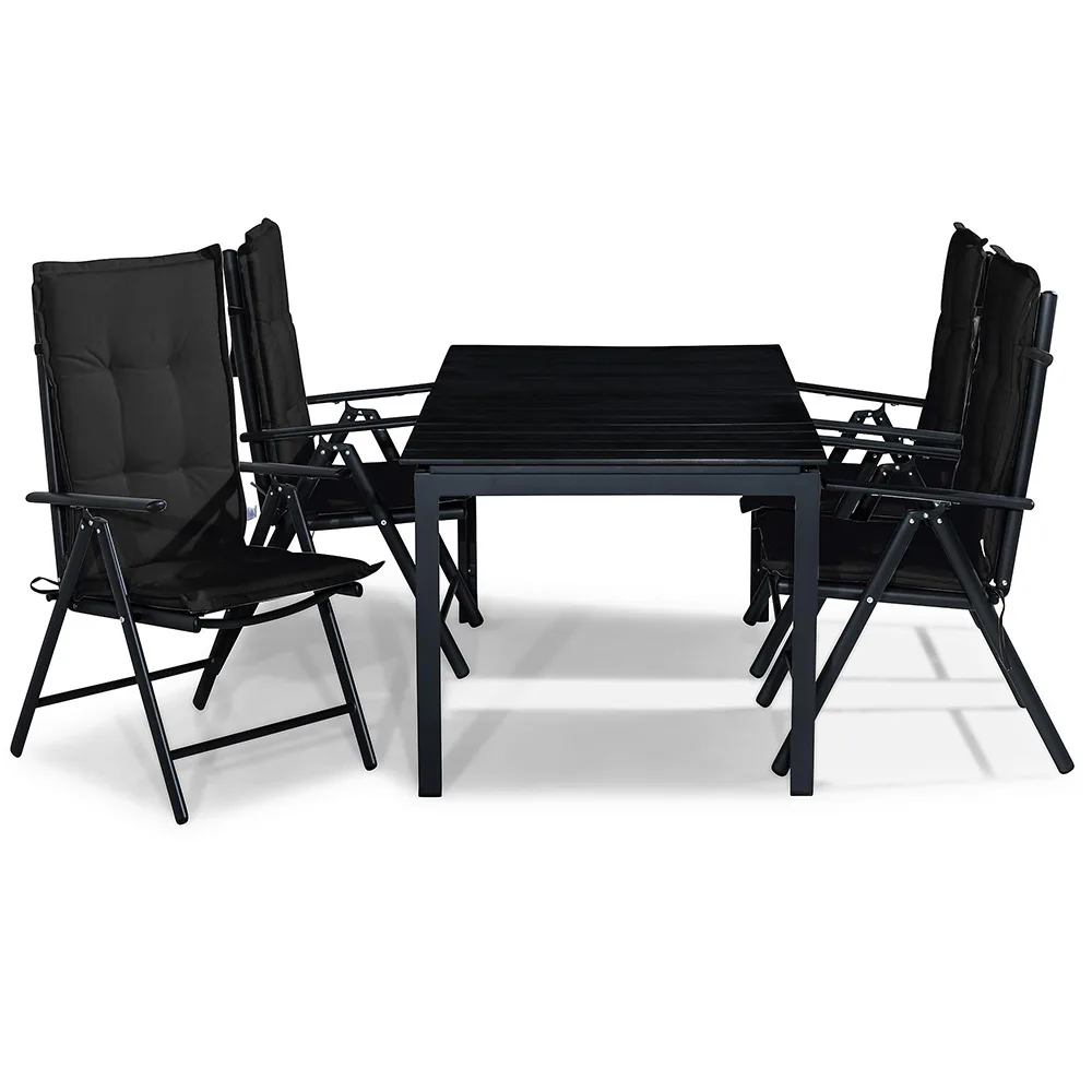 Matgrupp Comfort Garden Tunis 152-210x90 med 4 Positionsstolar Maggie