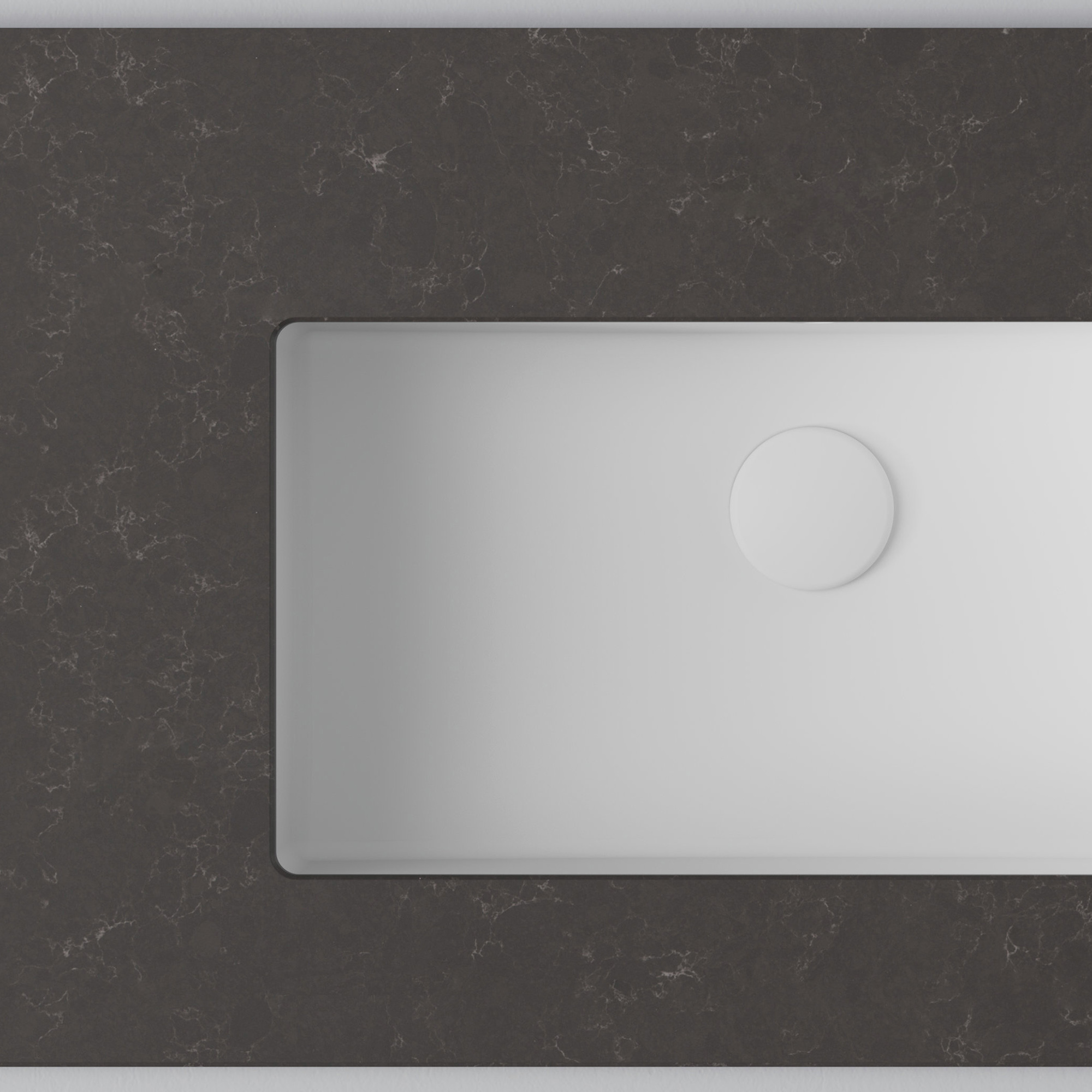 Bänkskiva Wave 100 Umber/Matte White Utan hål för blandare Färg Bänkskiva: Umber, Färg Tvättställ: Matte White, Bredd: 1060 mm