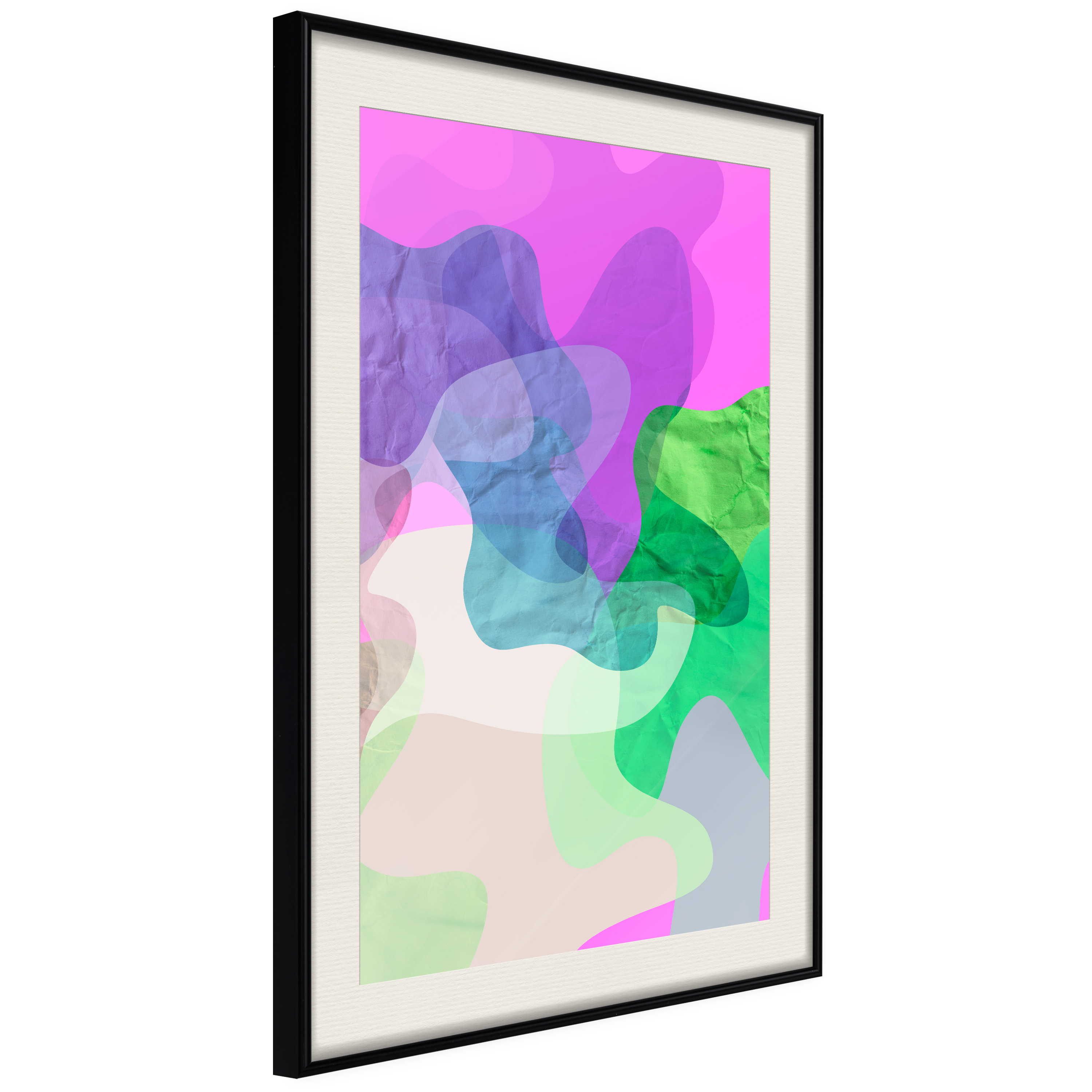 Affisch - Pastel Butterflies [Poster] 40x60 Svart ram med passepartout, 40x60 cm