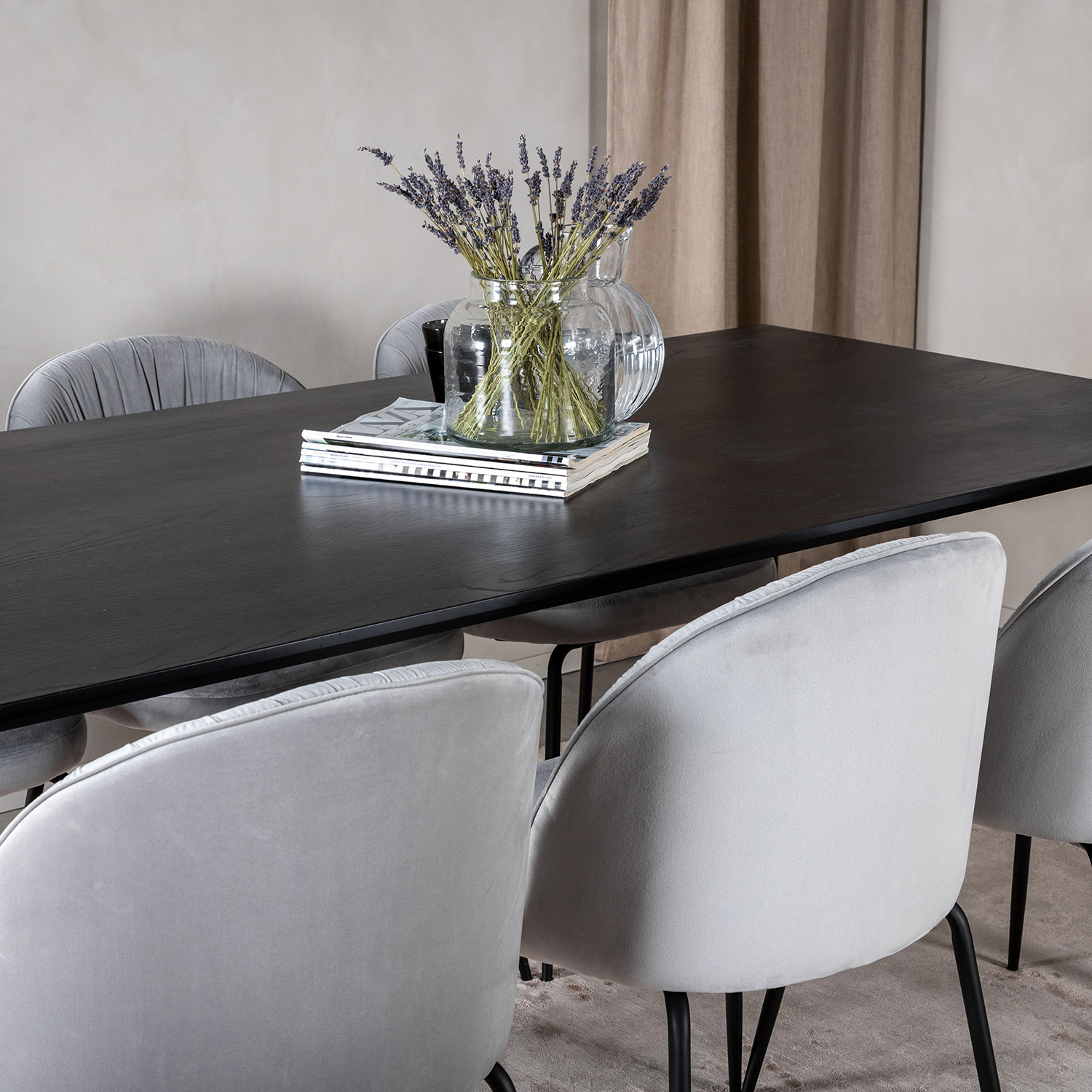 Matgrupp Venture Home Dipp med 6 Wrinkles stolar