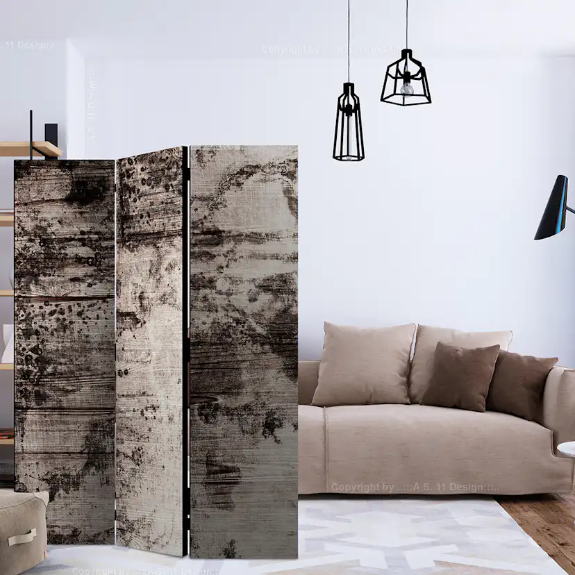 Rumsavdelare Skärmvägg Arkiio Burnt Wood 135x172 cm