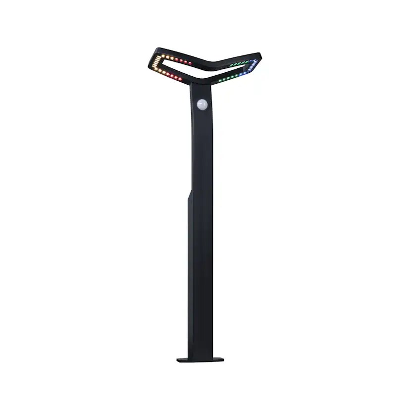 Pollare LED Paulmann Alara Smart Home Zigbee 3.0 med Skymningsstyrd rörelsedetektor IP44 230V Ljus: RGBW+