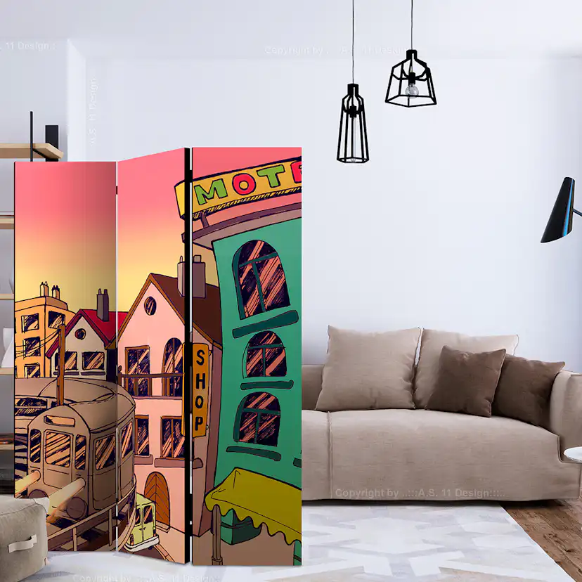 Rumsavdelare Skärmvägg Arkiio Morning In A City 135x172 cm