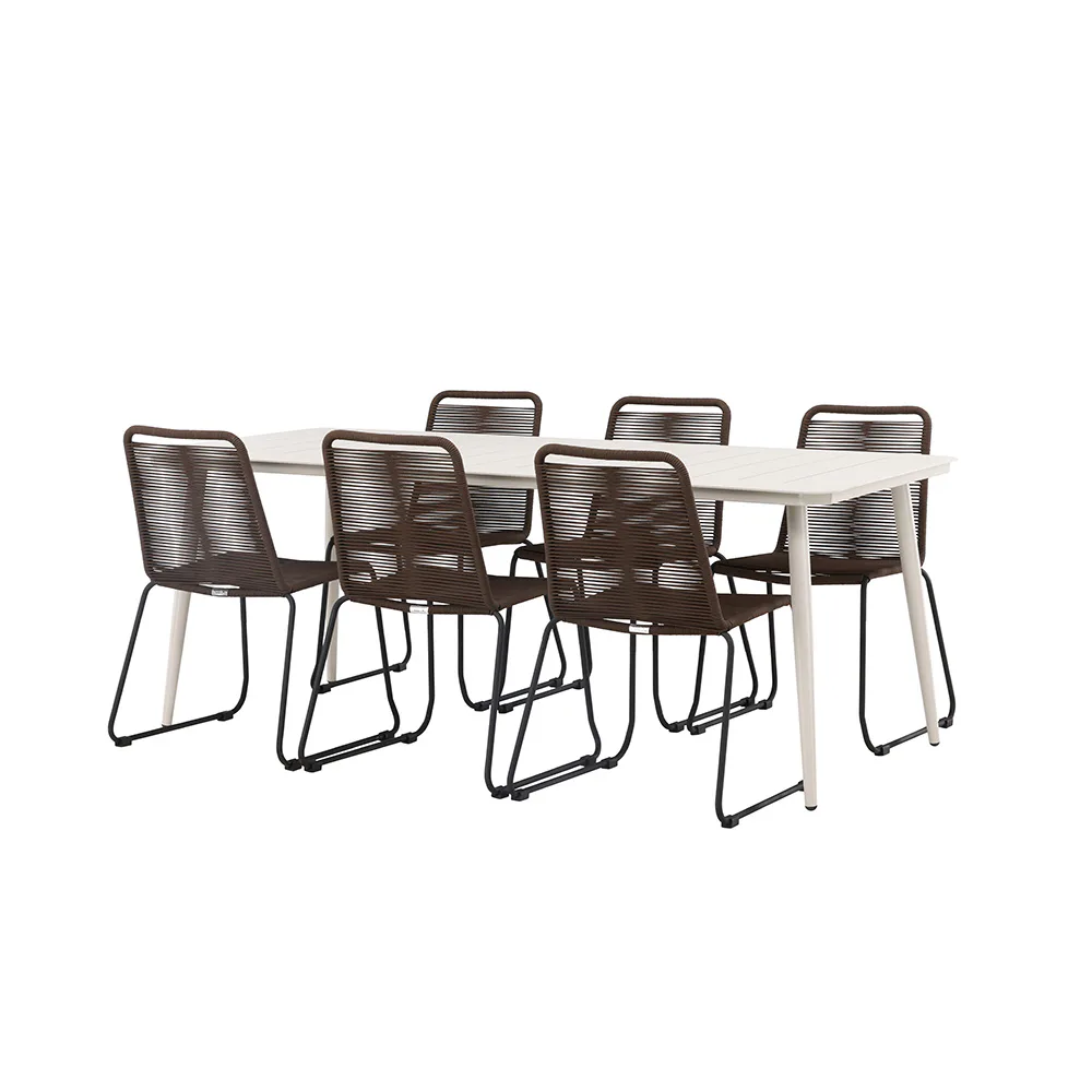 Matgrupp Venture Home Lina Bord med 6 Lindos Stolar