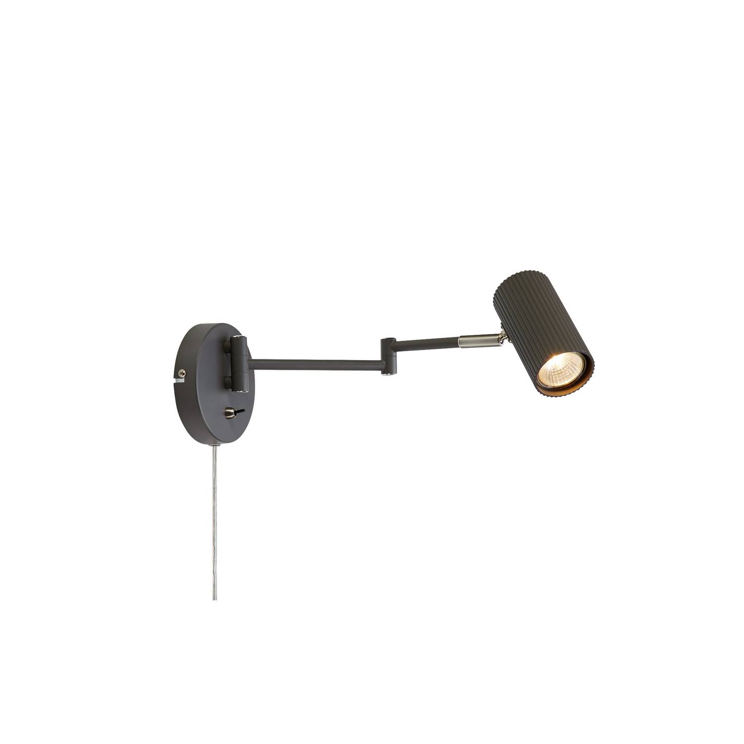COSTILLA Vägg Flex Arm 1L Mörkgrå/Satin Nickel Grå