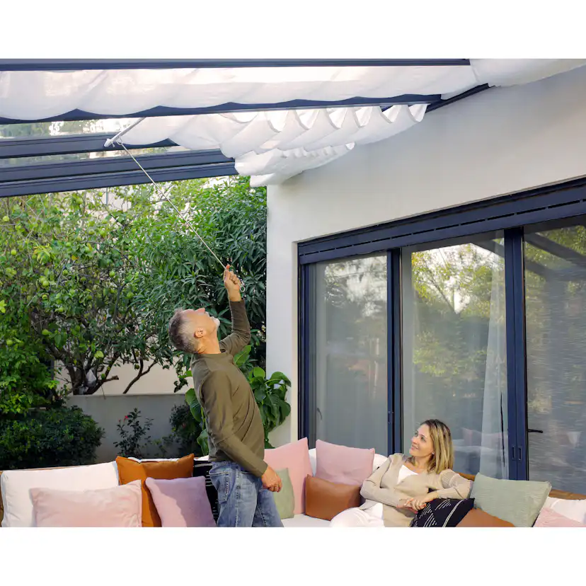 Gardinset Canopia by Palram Skuggkit Till Pergola Stockholm 3,4 x 8,1 m Vitt
