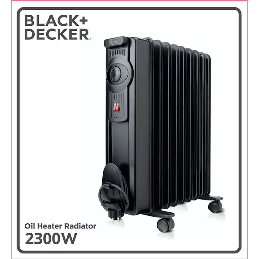 Element Black+Decker 2300W Oljeelement med Justerbar Termostat
