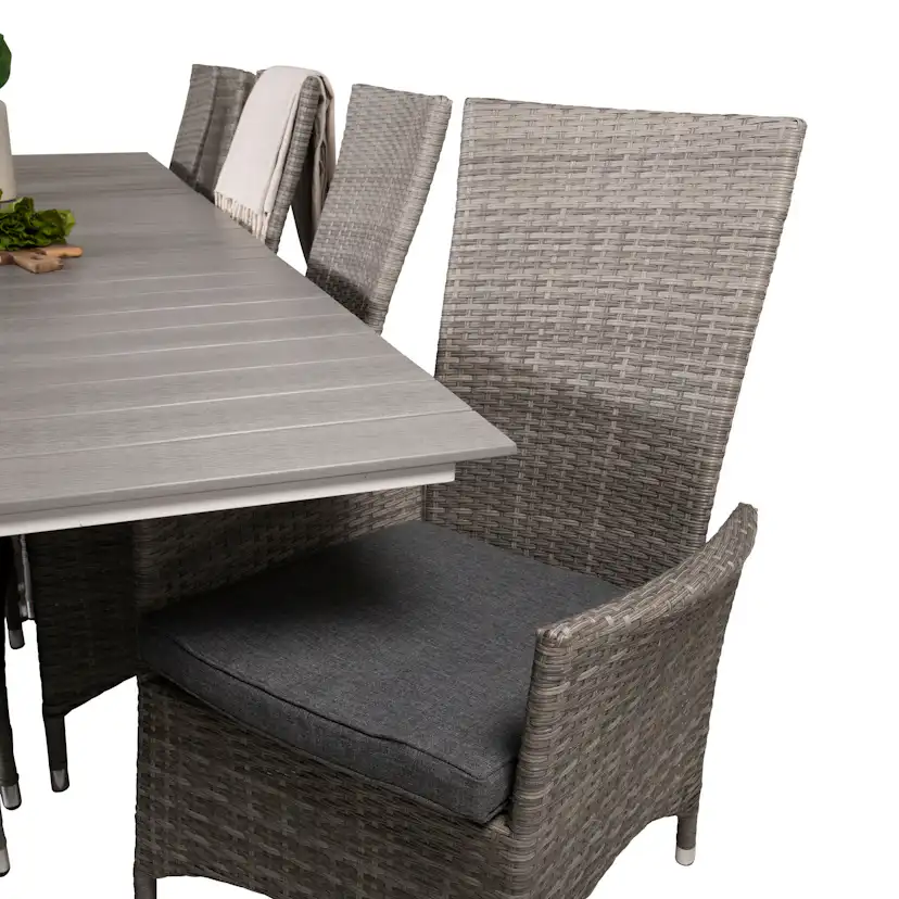 Levels Dining Table 224/324*100 - White Alu / Grey Aintwood Vit/Grå