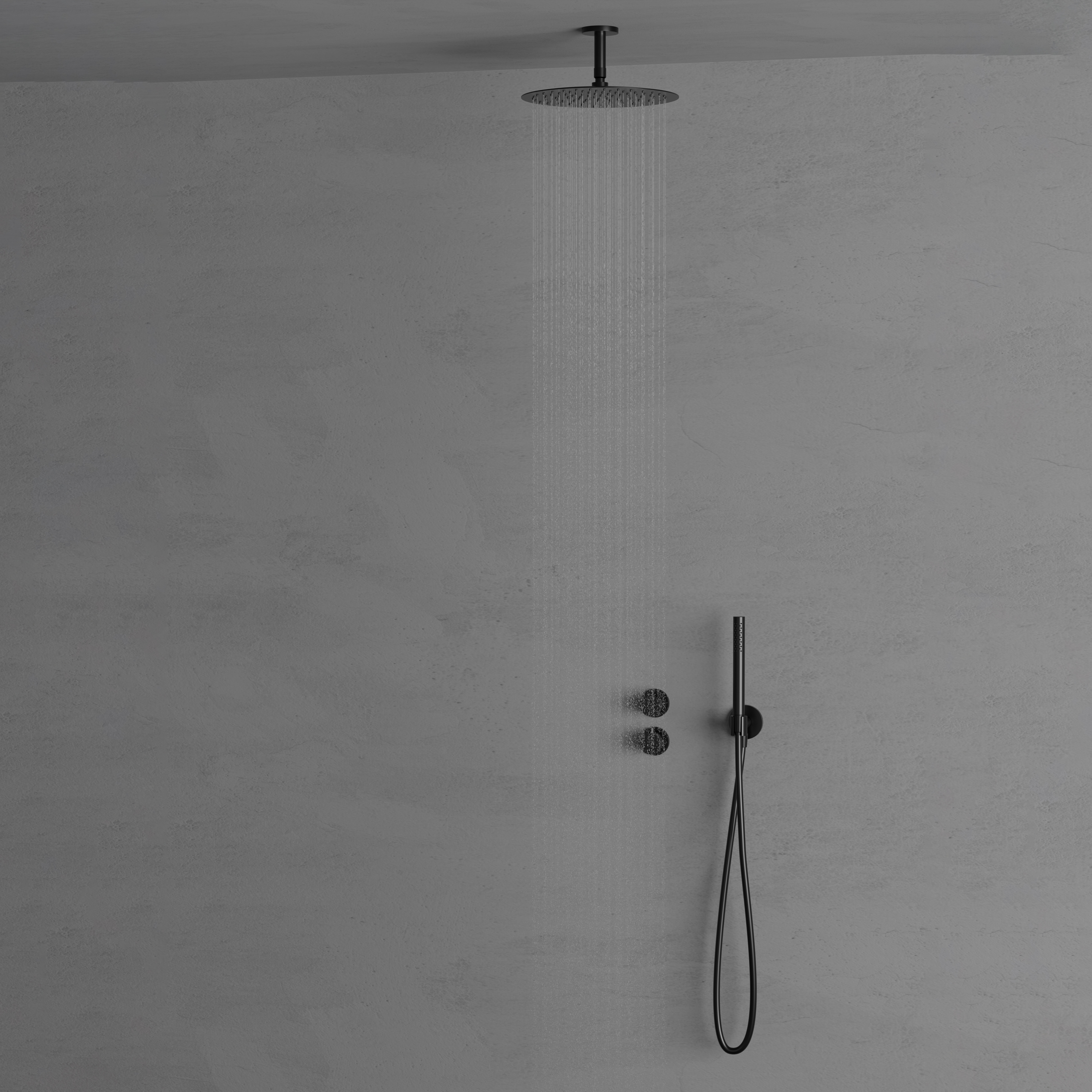 Takduschset Scandtap Steel Harmonized 2Y för Inbyggnad Shadow Shadow/Svart