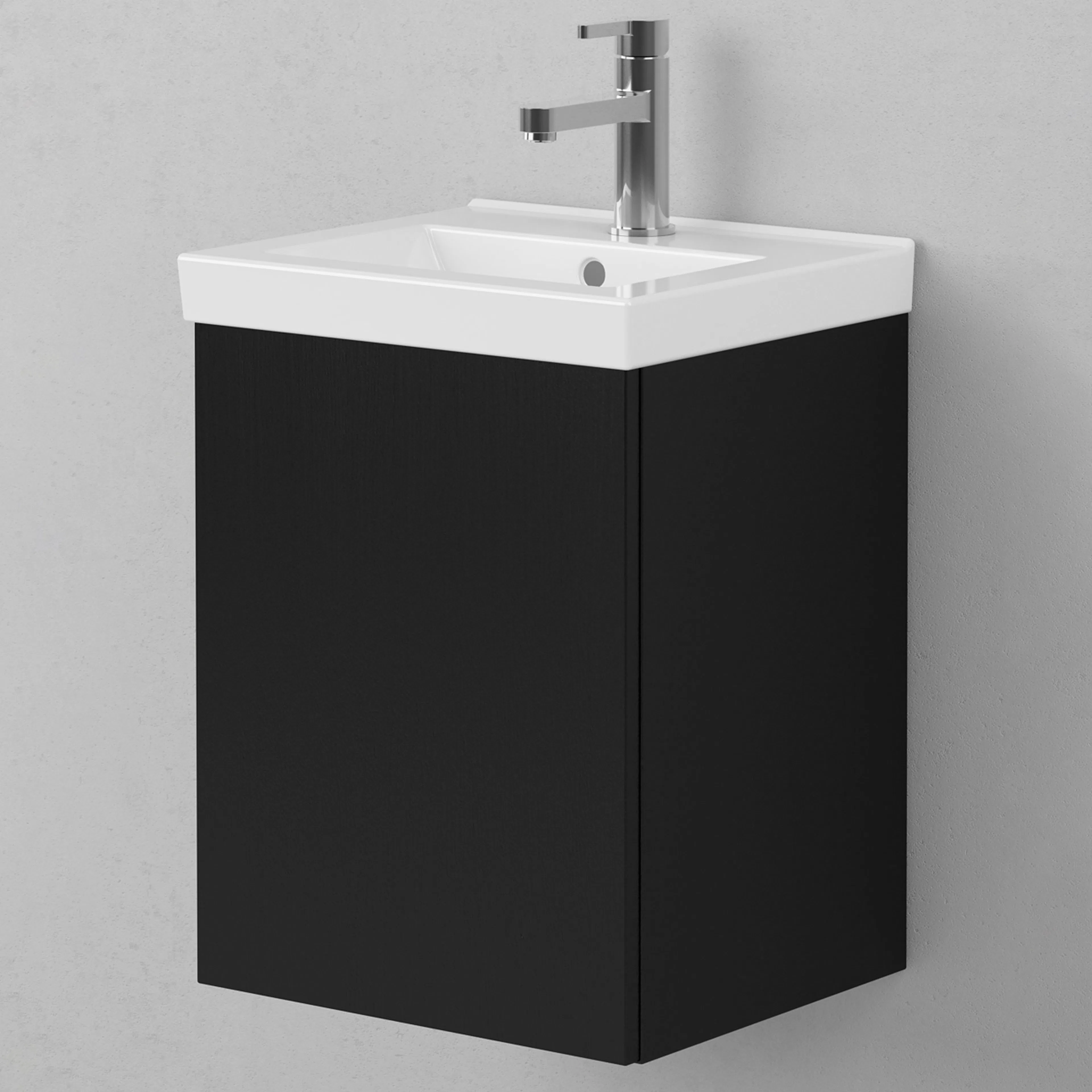 Kommod VISKAN Solid 40,Black Oak, 1 Lucka, Vänster Black Oak Luckhängning: Vänster