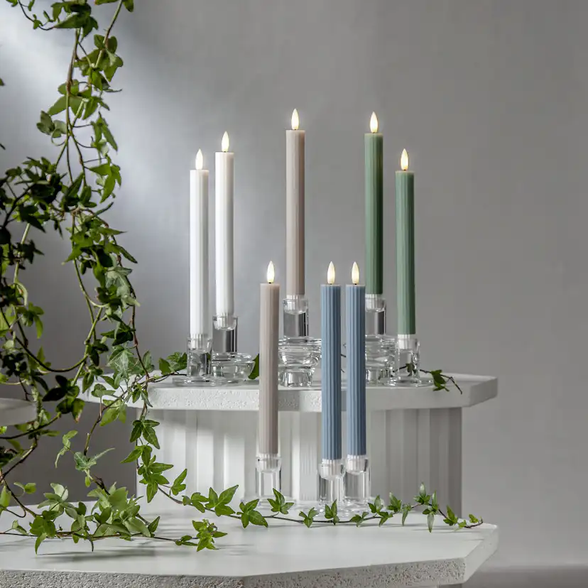LEDAntikljus2p Flamme Stripe Blå