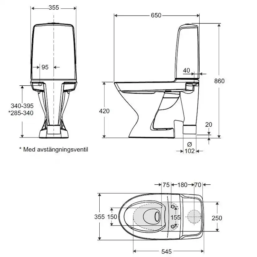 Toalettstol Ifö Spira 6270 Rimfree