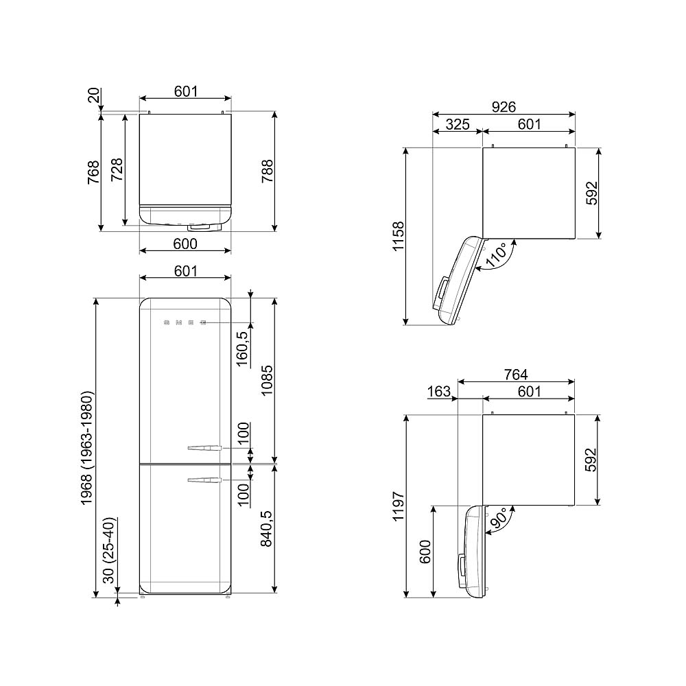 Kyl över frys SMEG FAB32LPB6