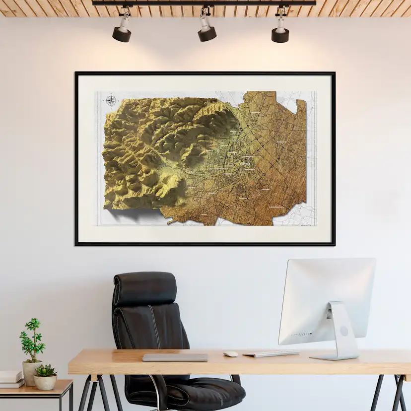Poster Artgeist Affisch Isometric Map Vienna