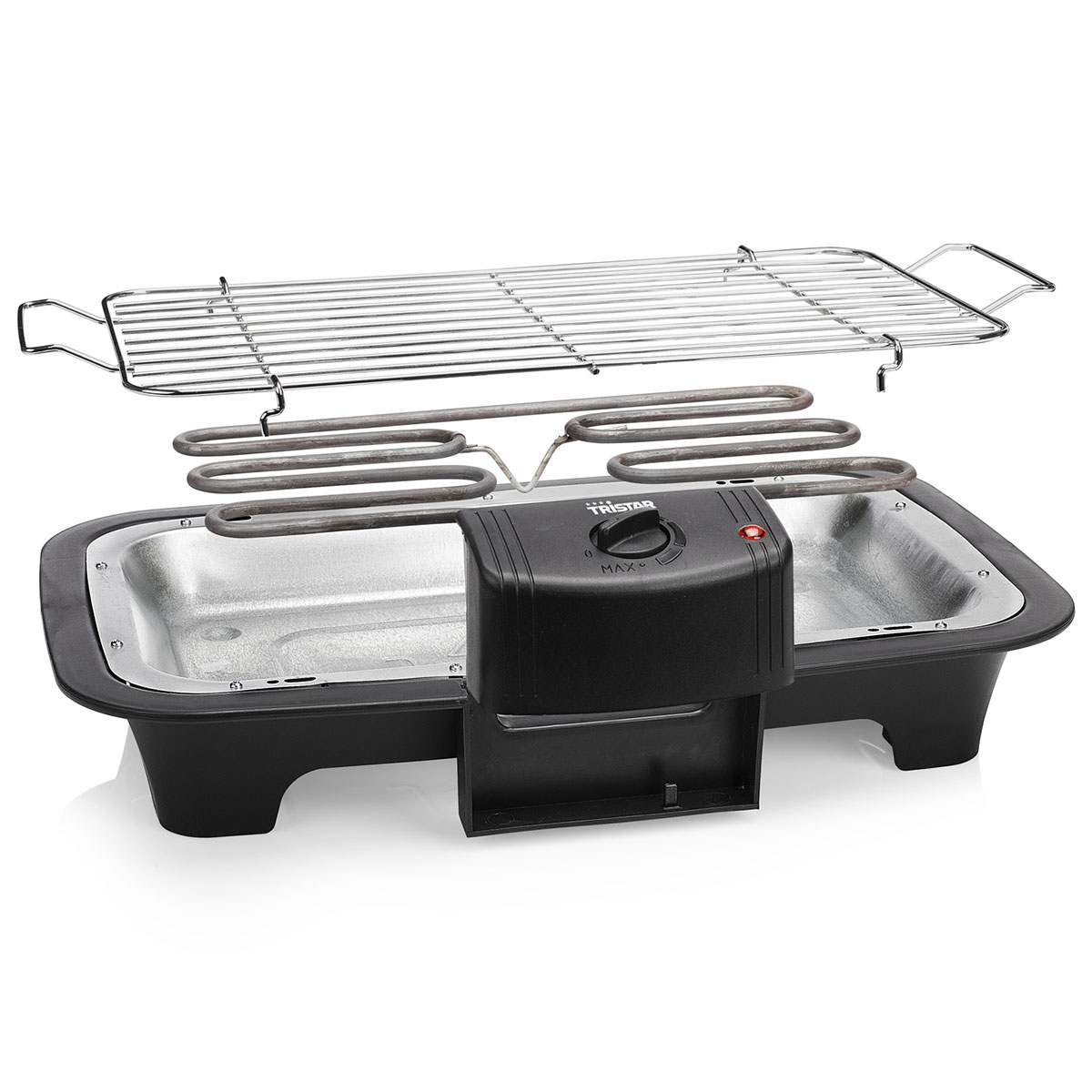 Elgrill Tristar BQ-2813 Svart Bordsgrill med Steglös Temperaturreglering & Fettuppsamlare