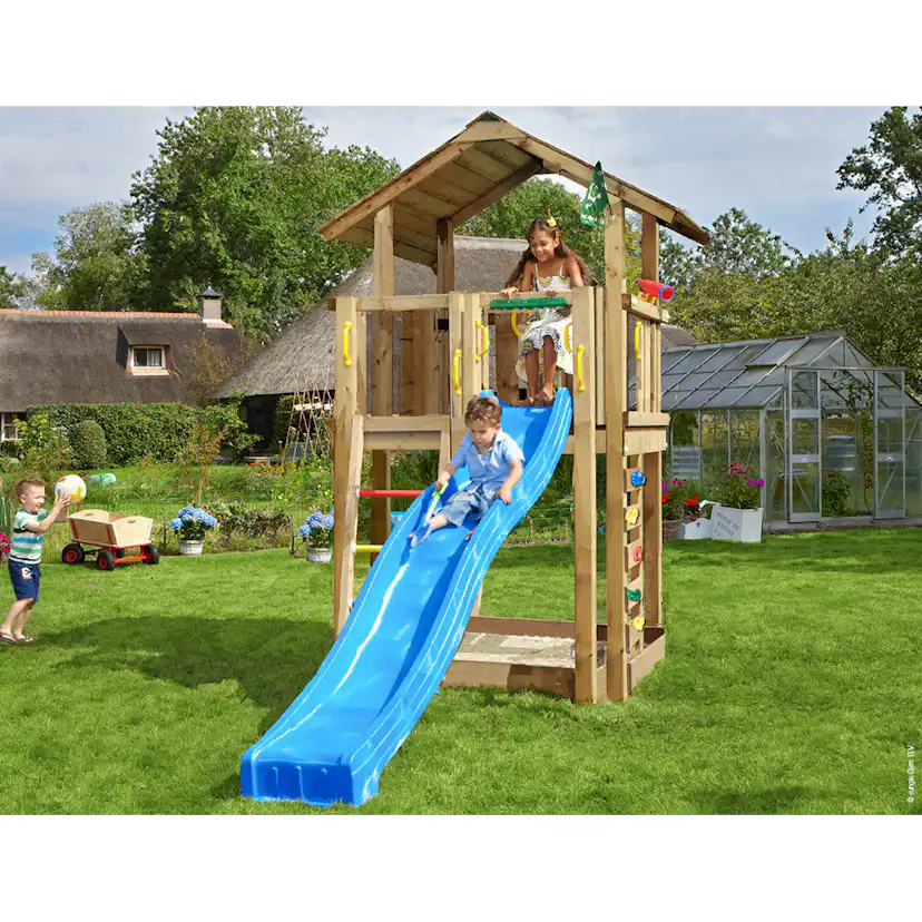 Lektorn Jungle Gym Chalet 2.1 Lektorn Blå Rutschkana