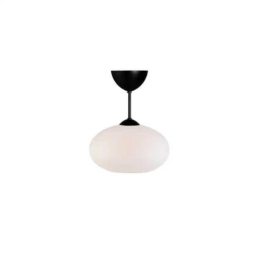 Bullo plafond mattsvart opalglas E27 60W IP21 Mattsvart/Opal