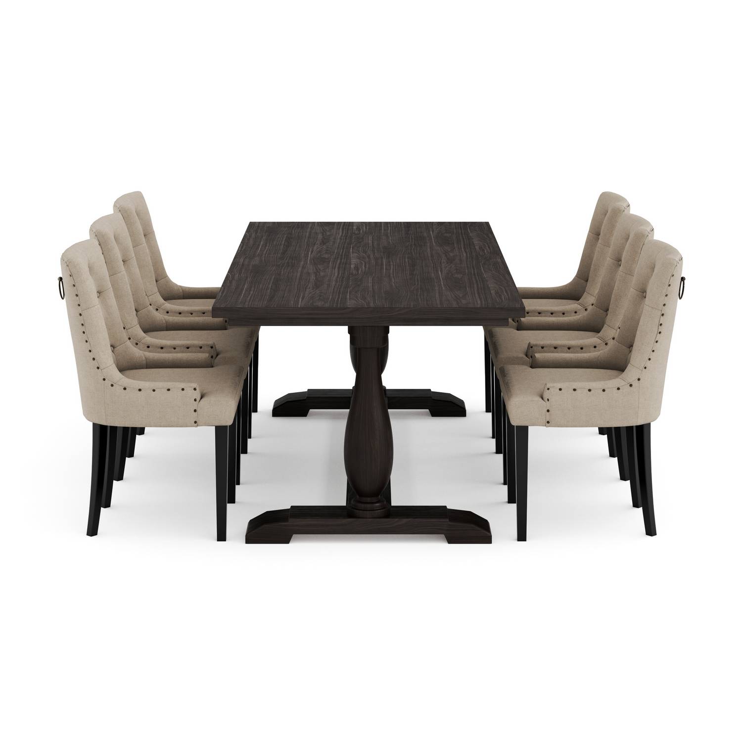 Matgrupp Bloomington Dijon Rektangulärt Matbord 200 cm med 6 Viktoria Matstol