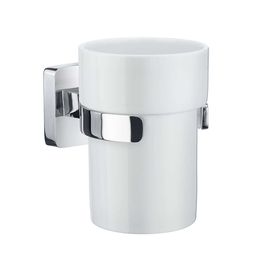 Tandborstglas Smedbo Ice OK343P Krom/Vitt Porslin