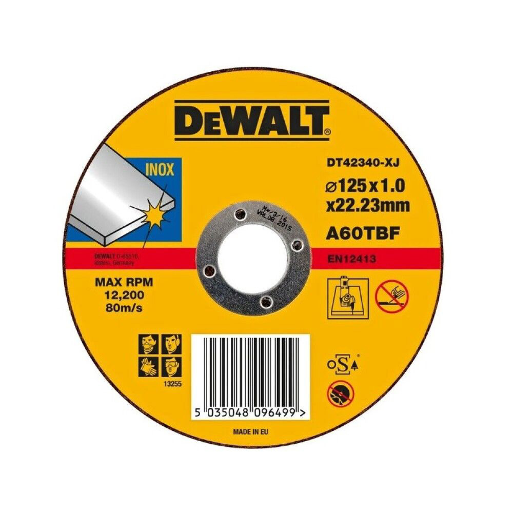 Kapskiva DeWalt DT42340TZ 125 mm 1,2 mm Inox 10-Pack