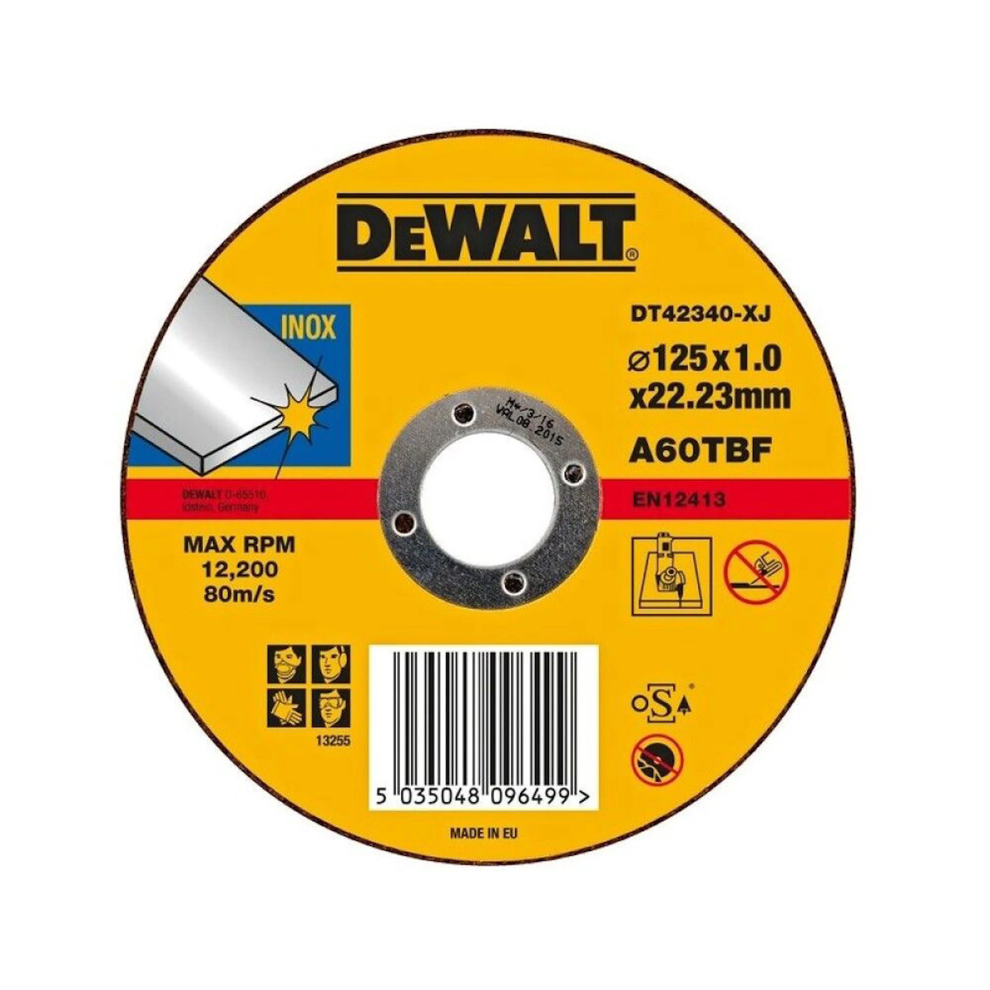 Kapskiva DeWalt DT42340TZ 125 mm 1,2 mm Inox 10-Pack