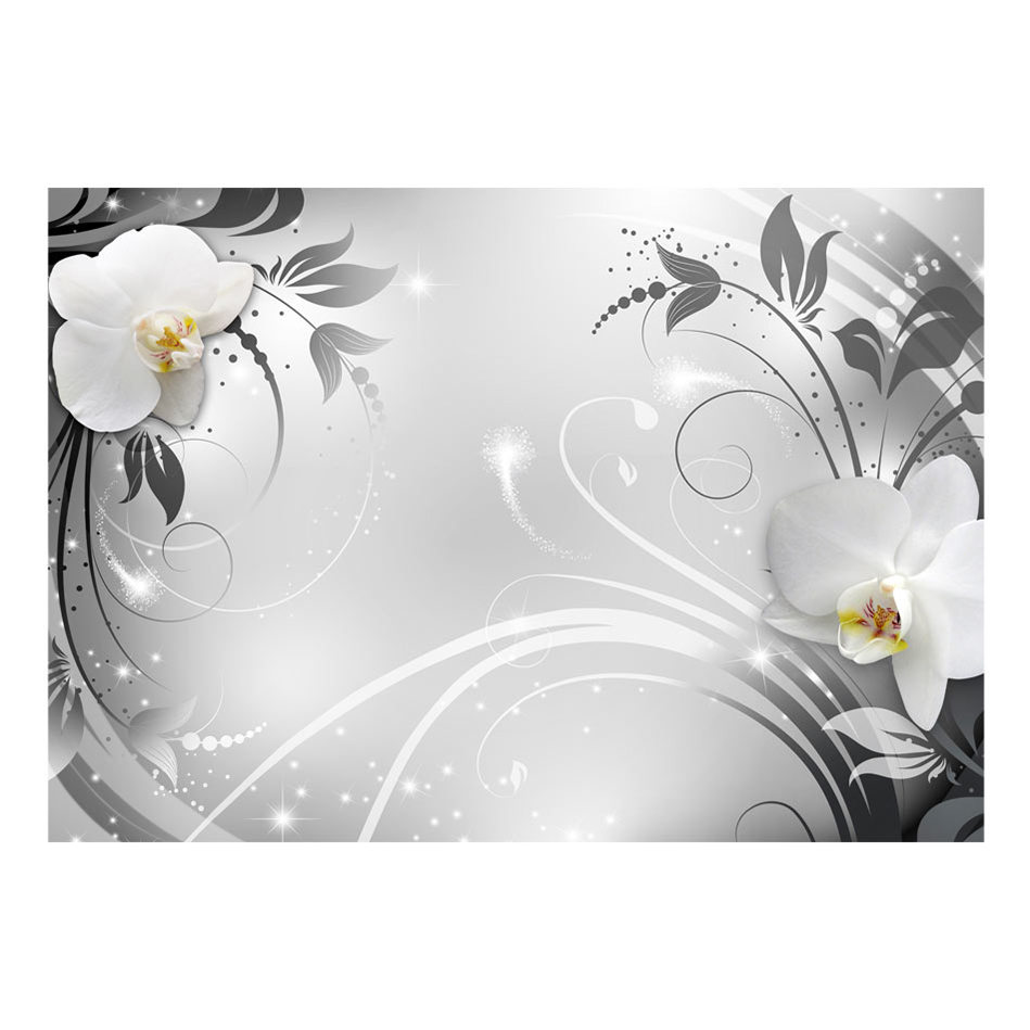 Orchids on silver 250x175 Storlek: 250x175 cm