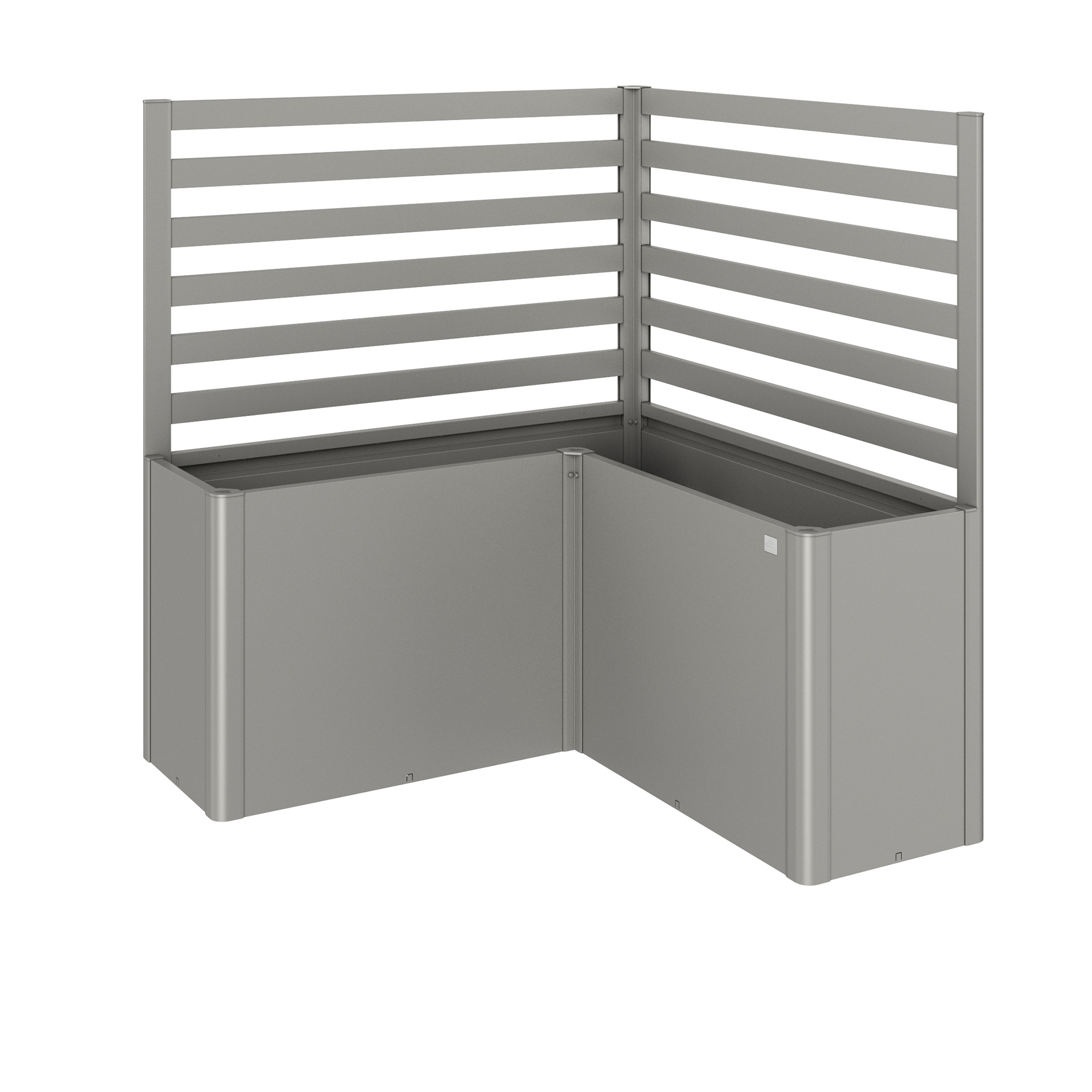 Spaljé (2 del) til L-form storlek L150 metallic kvarts-grå Kvartsgrå, 150 cm