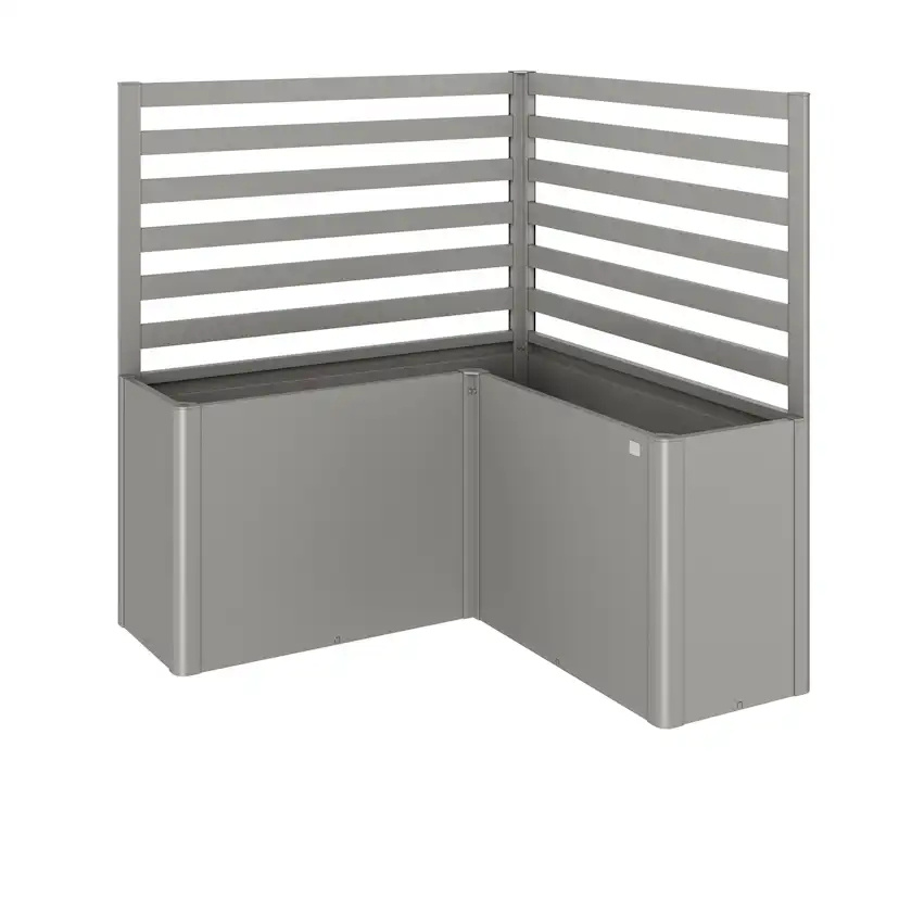 Spaljé (2 del) til L-form storlek L150 metallic kvarts-grå Kvartsgrå, 150 cm